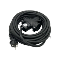 Prise électrique 3 voies standard TUV Allemagne, étanche, multi-prises en forme de X, pour extérieur, IP44, noire, très vendue