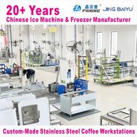 Table de travail commerciale en acier inoxydable CZT-17 pour cuisine, station de préparation de café, quatre portes, haute efficacité, usine chinoise