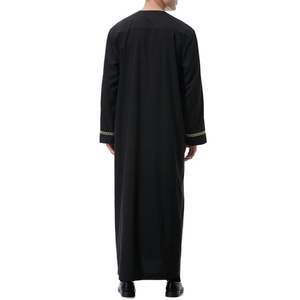 Abbigliamento Musulmano da Uomo OEM ODM, Caftano in Lino e Cotone Resistente, Vestito Lungo Etnico di Dubai - Product Image 2