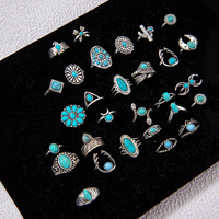 Bagues en pierre à prix d'usine, styles multiples, turquoise, howlite, pour femmes, en alliage d'argent, bijoux cadeaux, bon marché