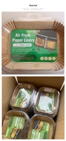 Vente Flash Ruizhifa – Doublure de cuisson carrée écologique, épaisse, antiadhésive, résistante à l'eau et à l'huile, réutilisable pour friteuse à air