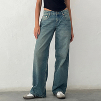 Jeans Boyfriend surdimensionnés en denim pour femmes, couleur délavée au soleil, vintage, couture lâche, jambe large, pantalon tendance d'été