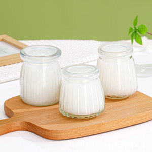 Bocaux en verre de 150ml 200ml 250ml avec couvercle à vis Pot de <span class=keywords><strong>yaourt</strong></span> Emballage pour lait pouding Desserts gelée Mousse nouilles au chocolat - Product Image 3