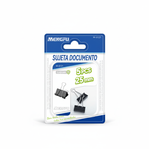 Mengfu M-0121 25mm Black Magnet <b>Ring</b> Binder <b>Clips</b> 5pcs Set for Office and School Stationery Use - Product Image 2