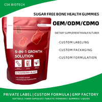 Gummies 5-en-1 pour la croissance, formule personnalisée sous marque privée, fabrication OEM de gummies, certifiées GMP, gummies bien-être sur mesure