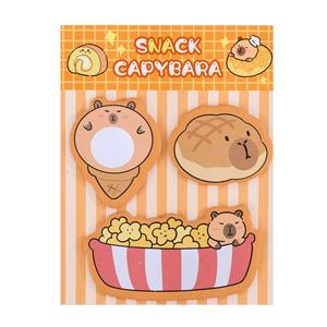 Lot de blocs-notes adhésifs Kapibara Cartoon, 3 styles/<span class=keywords><strong>livre</strong></span>, blocs-notes mignons en forme de Kapibara, autocollants, notes détachables pour étudiants et bureau - Product Image 1