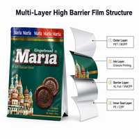 Sachet Doypack Mat de Haute Qualité avec Fermeture Zip Refermable, en Plastique Alimentaire pour Emballage de Bonbons, Biscuits, Gâteaux et Snacks