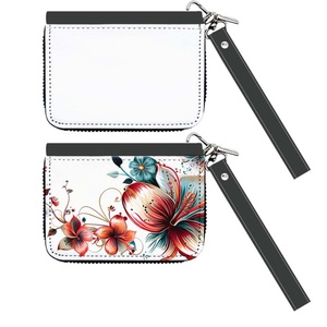 Bolsa de Viaje para Mujer, Tarjetero, Manualidades, Regalo para Mujer, Estuche de PU para Sublimación, Cartera de Cuero con Cremallera, Monedero en Blanco - Product Image 3