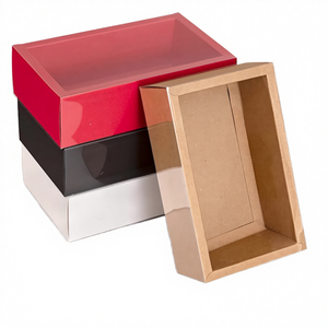 Empty Drawer Packaging Kraft Paper/White/<b>Black</b>+Transparent PVC Stamping Recyclable Customizable Cosmetic <b>Box</b> Cloth Socks Tea - Product Image 4