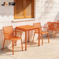 Chaise de restaurant d'extérieur empilable en aluminium, style nordique, pour café et jardin, mobilier de jardin en métal et aluminium