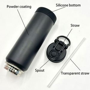 Custom logo 1L Leak-Proof Stainless Steel Sport Travel School 32oz 1000ml Insulated Water Bottle with 2-in-1 Straw and Spout Lid - Product Image 5