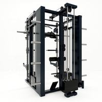 Rack Commercial Smith Machine avec Poulie Interne Haute et Basse, Double Pile de Poids 75kg-120kg, Poulie en Aluminium Améliorable, Service OEM