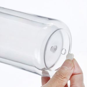 Vaso de Plástico PC de Doble Pared Ecológico y Duradero de 16oz con Diseño Moderno de Tarro Mason Acrílico, Portátil, con Serigrafía y Efecto Globo de Nieve - Product Image 4