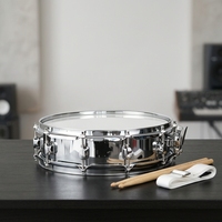 Promotion : Gros tambour basse en acier inoxydable 14x3,5 pouces avec peaux en papier huilé pour la musique jazz, funk, pop, latin – Idéal pour un jeu professionnel intensif
