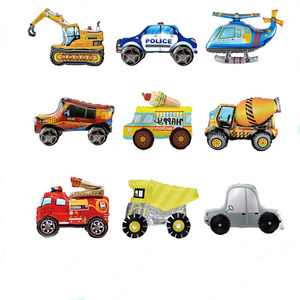 Vente en gros véhicule autobus scolaire <span class=keywords><strong>voiture</strong></span> <span class=keywords><strong>de</strong></span> <span class=keywords><strong>police</strong></span> camion <span class=keywords><strong>de</strong></span> pompier ingénierie modélisation dessin animé feuille d'aluminium ballon jouet pour enfants - Product Image 1