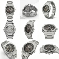 Montre mécanique pour homme, montre mécanique de luxe, montre mécanique pour homme, design squelette, fond de boîtier transparent, Montre Homme