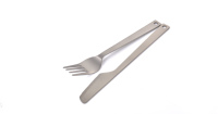 Ensemble de couverts pliables en titane durable, 1 cuillère, 1 fourchette et 1 couteau pour le plein air/le camping