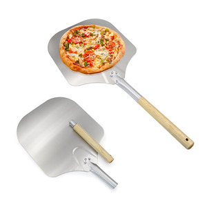Precio al por mayor: Pala para pizza de aluminio de 16 pulgadas, ecológica, marca Lisen, de grado alimenticio, con mango de madera - Product Image 1