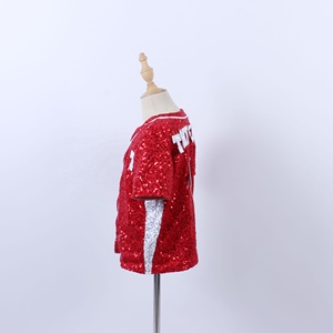 Cool garçon ou fille Baseball uniforme brillant Sequin chemise Performance porter école sport ré<span class=keywords><strong>union</strong></span> uniforme danse Costume - Product Image 2