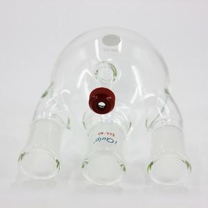 Frasco de fondo redondo de cuatro cuellos de Silicon Valley, 500ml 2000ml, de borosilicato alto con lados roscados, para uso en laboratorio - Product Image 2