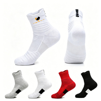 Chaussettes de basketball en tissu éponge pour hommes - Antidérapantes, séchage rapide, mi-mollet, pour sports d'été, vente en gros