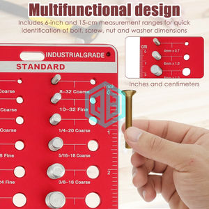 34 medidores rosca Detector & Parafuso Comparador SAE/Metric conversão com projeto à prova de erros Anti Slip Nut Bolt Checker - Product Image 5