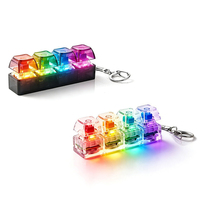 Jouet anti-stress clavier lumineux avec LED, porte-clés 4-en-1, bouton de décompression, jouets à presser pour les doigts