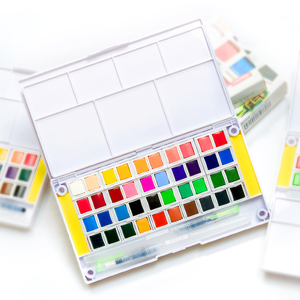 Tavolozza di pittura <span class=keywords><strong>ad</strong></span> <span class=keywords><strong>acquerello</strong></span> con disegno <span class=keywords><strong>ad</strong></span> <span class=keywords><strong>acqua</strong></span> solida di disegno superiore con penna <span class=keywords><strong>ad</strong></span> <span class=keywords><strong>acqua</strong></span> per studente artista adulto - Product Image 1
