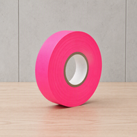 Ruban de signalisation fluorescent rose 1-3/16" x 50YD - PVC non-adhésif 4 mil pour marquage néon