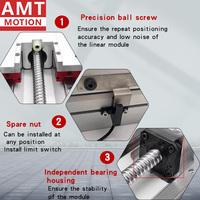 Módulo Lineal AMT de 170mm con Husillo de Bolas Semicerrado, Actuador de Mesa Deslizante Lineal de Carga Pesada, Robot de Eje Único, Directo de Fábrica