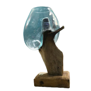 Новый креативный Домашний Деревянный орнамент натуральный цельный деревянный Базовый стеклянный аквариум для рыбы Юго-Восточной Азии ваза для свадебного украшения - Product Image 2