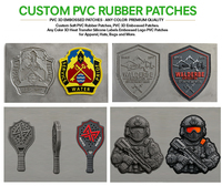 Patch PVC 3D personnalisé avec logo, badge en caoutchouc souple gaufré, imperméable et flexible, pour vestes, vêtements et streetwear