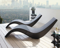 Chaises longues de piscine extérieure en forme de S, confort, villa, chaise de pont de piscine, lit en rotin, chaise de plage, chaise longue de luxe