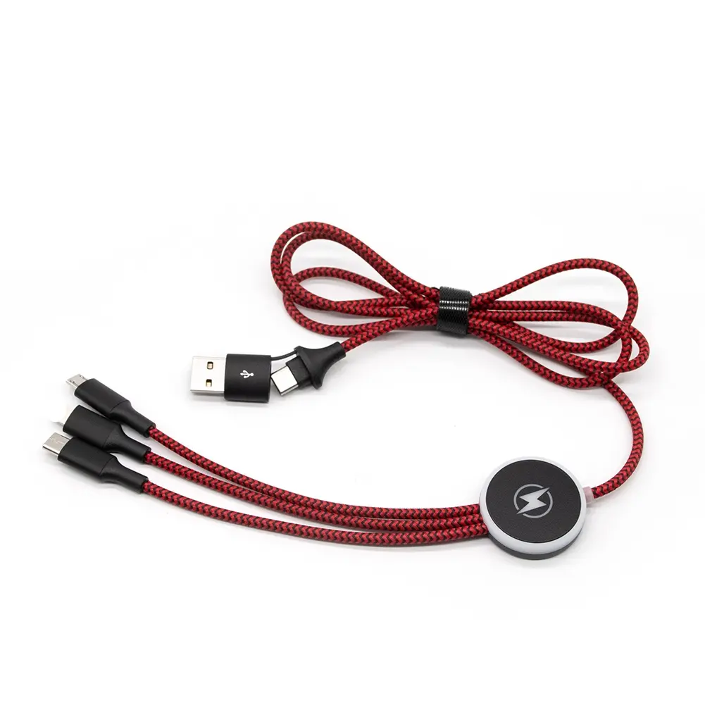 High Quality Long Style Cable 2.4A 3 IN 1 USB Data Cable with Custom LOGO And Color