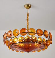 JYLIGHTING Lustre en verre de style nordique moderne de luxe pour hall d'hôtel, salle à manger, décoration de maison, grande mosquée, éclairage suspendu pour salon