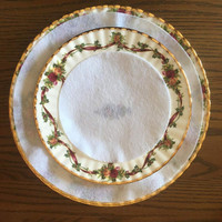 Séparation d'assiettes de dîner en feutre, pièces, accessoires de protection de vaisselle en porcelaine