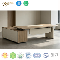 Bureau de direction de luxe en L, réglable électriquement en hauteur, avec armoire latérale, bureau intelligent assis-debout, mobilier de bureau