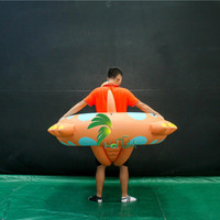 Dragon Orange Gonflable Flottant Piscine Jouet Anneaux de Natation