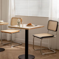 HANYEE Confortable Restaurant Hôtel Moderne Vintage Bois Milieu Du Siècle Accent Café Salle À Manger Chaises Cesca Cane Chaise En Rotin De Luxe