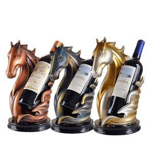 Cocina bar hogar decorativo personalizado resina caballo botella de vino titular - Product Image 1