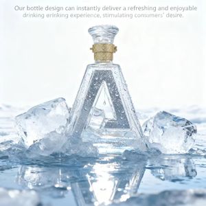 Bouteilles en verre vides transparentes en forme de lettre irrégulière de haute qualité 750ml bouchon couronne or estampillé pour vodka Gin whisky - Product Image 4