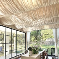 Voilage de plafond moderne en tissu soie de lait, plissé pré-encollé en polyester, pour décoration de mariages, banquets, salons et événements
