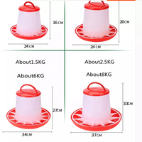 Nouveau mangeoire à poulet en plastique PP, capacité 1,5 kg, 3 kg, 6 kg, 9 kg, 12 kg, conteneur d'alimentation suspendu pour l'élevage de poulets de chair, de poules pondeuses et d'autres volailles.