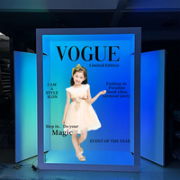 Fondo de Fotografía Personalizado al por Mayor de 6.3 Pies por 5.4 Pies para Cabina de Fotos, Iluminación LED RGB Vogue Degree, Fondos para Cabina de Fotos de Revista