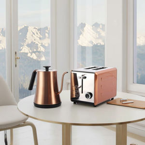 Grille-pain portable sans fil Ousheng Electric à 2 tranches, ensemble de <span class=keywords><strong>petit</strong></span>-déjeuner en acier inoxydable de 1,0 L, bouilloire à col de cygne, appareil électroménager intelligent - Product Image 2