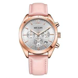 Reloj de Cuarzo MEGIR 2115 para Mujer, Correa de Cuero Impermeable, Cronógrafo Clásico, Reloj de Pulsera Femenino de Lujo - Product Image 6
