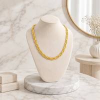 Collier Serpent Tressé en Acier Inoxydable Doré, Chaîne Anti-ternissement, Étanche, Bijou Torsadé Tendance pour Usage Quotidien