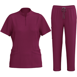 Novedades HNANG Uniforme Médico para Mujer, Conjunto de Uniforme Quirúrgico de Tela Tejida con Spandex/Poliéster para Uso Hospitalario - Product Image 3