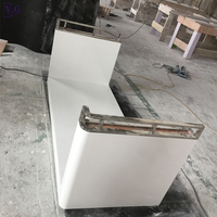 Ensemble de table de bureau en forme de U à surface solide blanche Table basse de bureau bureau à domicile luxe moderne