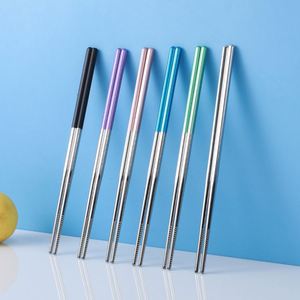 304 Portuguese Stainless Steel Cutlery Silverware Chopsticks Fork Spoon Cute Portable 3pcs Flatware Dinnerware Set With <b>Box</b> - Product Image 4